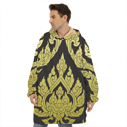 Thai Ornament Pattern Print Hoodie Blanket
