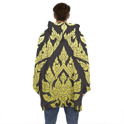 Thai Ornament Pattern Print Hoodie Blanket