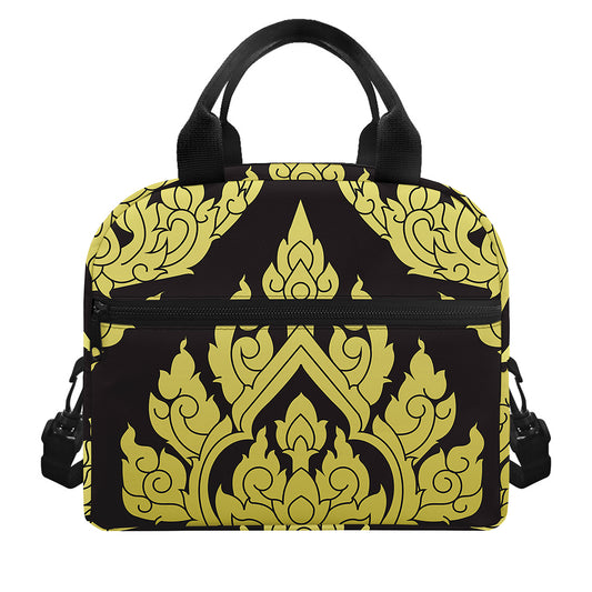 Thai Ornament Pattern Print Insulated Lunch Bag