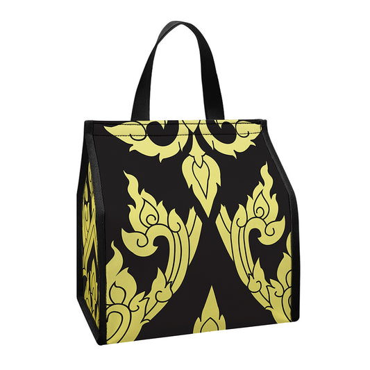 Thai Ornament Pattern Print Insulated Lunch Tote