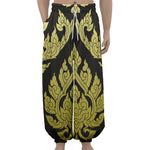 Thai Ornament Pattern Print Lantern Pants