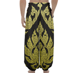 Thai Ornament Pattern Print Lantern Pants
