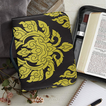 Thai Ornament Pattern Print Leather Bible Cover