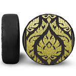 Thai Ornament Pattern Print Leather Spare Tire Cover
