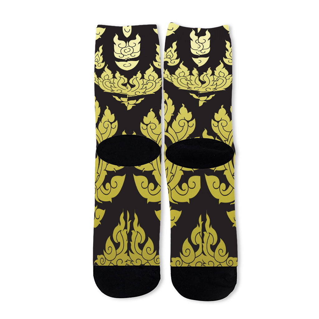 Thai Ornament Pattern Print Long Socks