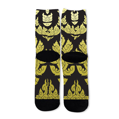 Thai Ornament Pattern Print Long Socks