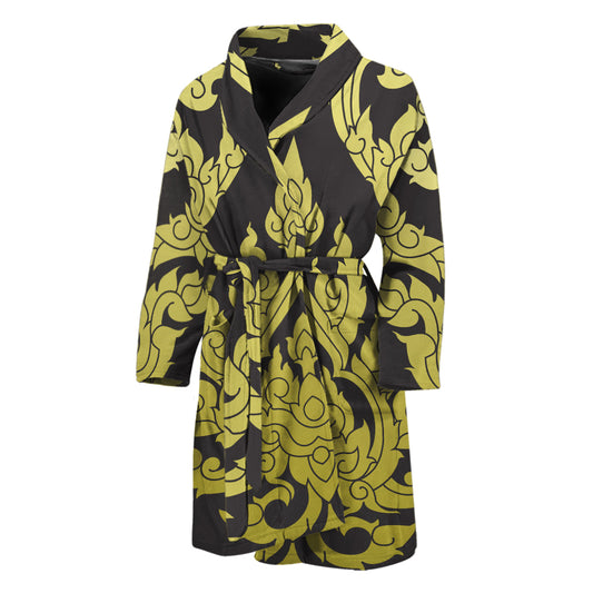 Thai Ornament Pattern Print Men's Bathrobe