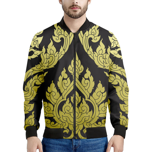 Thai Ornament Pattern Print Men's Bomber Jacket