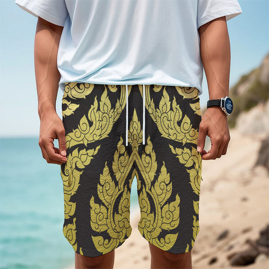 Thai Ornament Pattern Print Men's Cargo Shorts