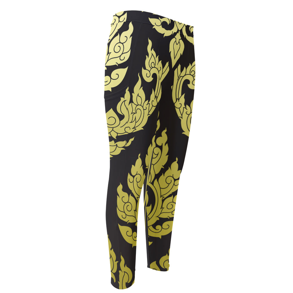 Thai Ornament Pattern Print Men's Compression Pants