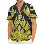 Thai Ornament Pattern Print Men's Deep V-Neck Shirt