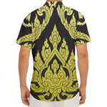 Thai Ornament Pattern Print Men's Deep V-Neck Shirt