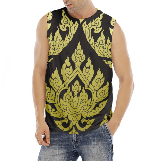 Thai Ornament Pattern Print Men's Fitness Tank Top