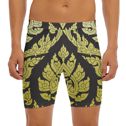 Thai Ornament Pattern Print Men's Long Boxer Briefs