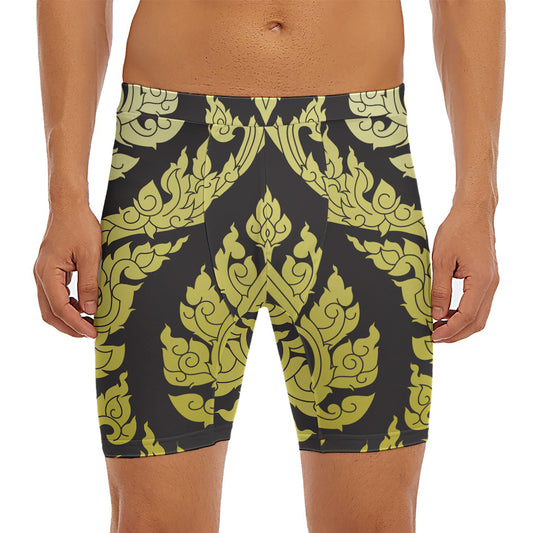 Thai Ornament Pattern Print Men's Long Boxer Briefs