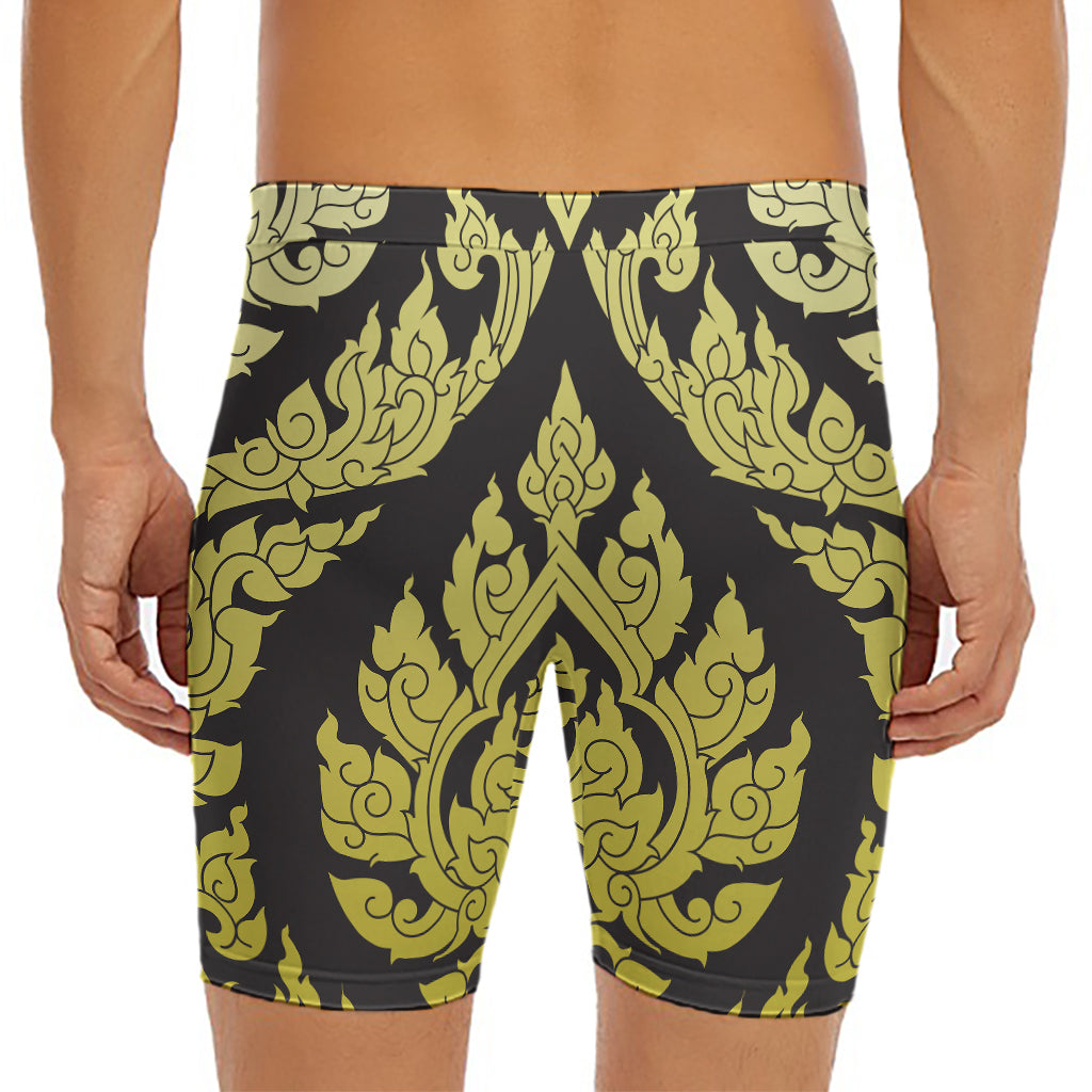 Thai Ornament Pattern Print Men's Long Boxer Briefs