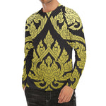 Thai Ornament Pattern Print Men's Long Sleeve Rash Guard