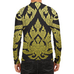 Thai Ornament Pattern Print Men's Long Sleeve Rash Guard