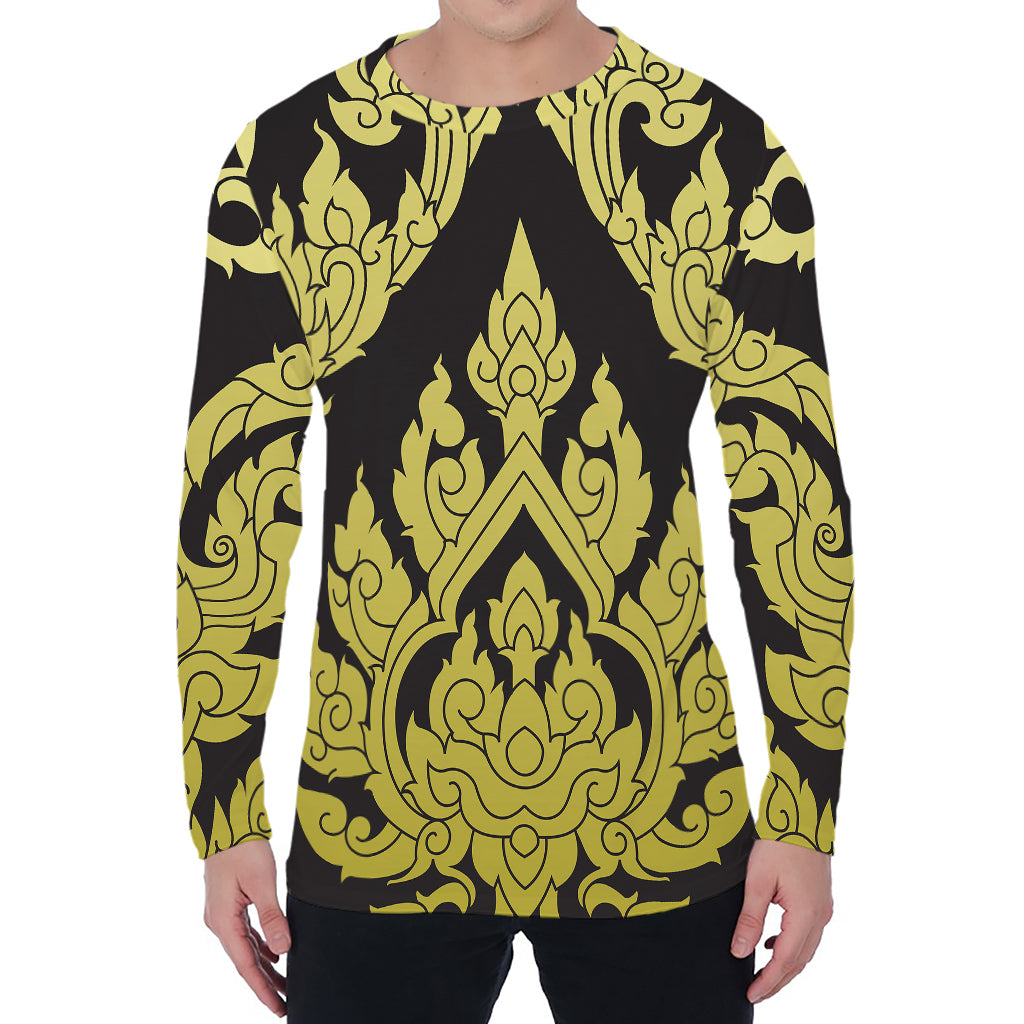 Thai Ornament Pattern Print Men's Long Sleeve T-Shirt