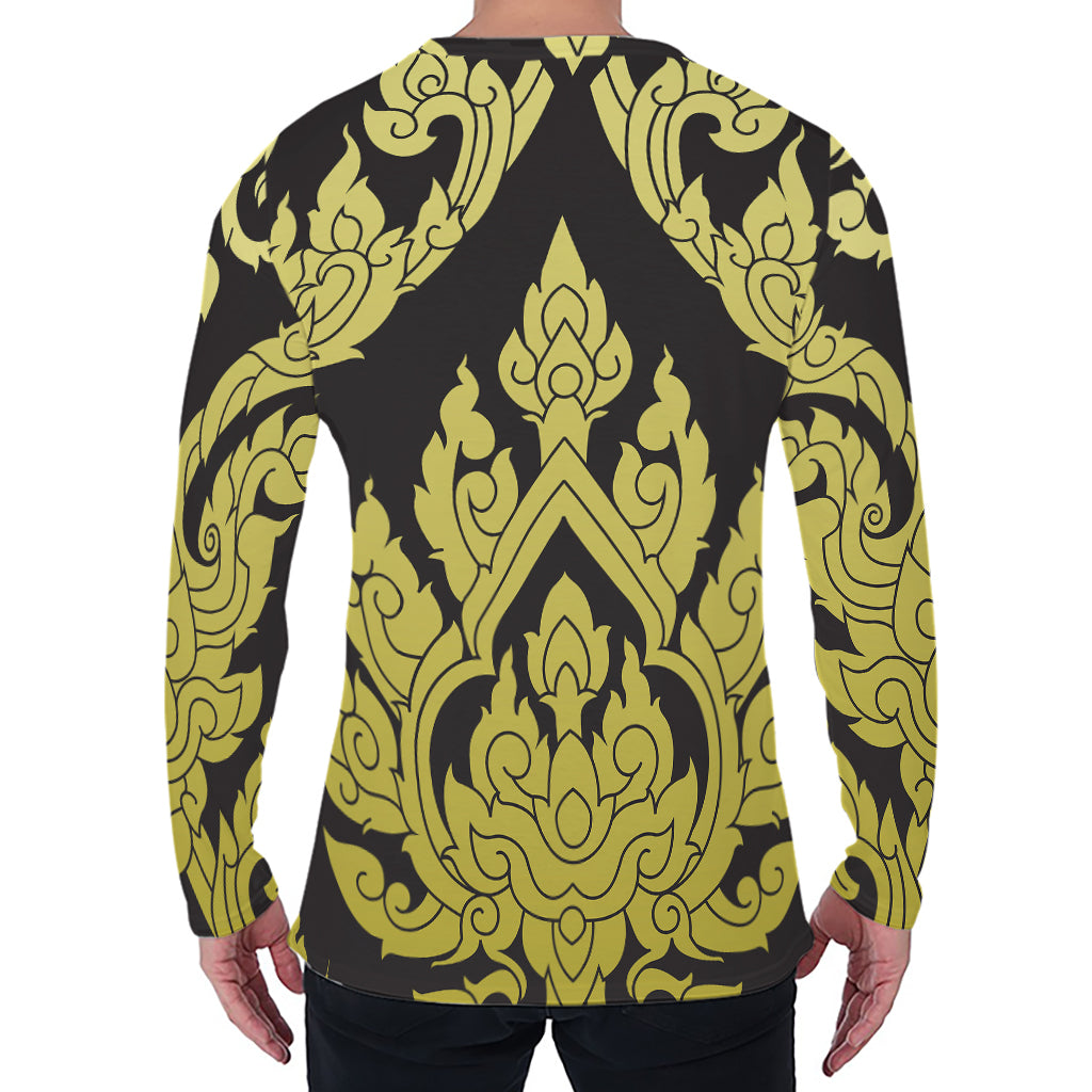 Thai Ornament Pattern Print Men's Long Sleeve T-Shirt