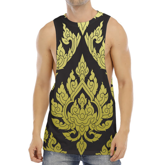 Thai Ornament Pattern Print Men's Muscle Tank Top