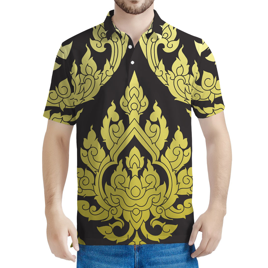 Thai Ornament Pattern Print Men's Polo Shirt