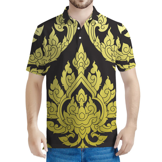 Thai Ornament Pattern Print Men's Polo Shirt
