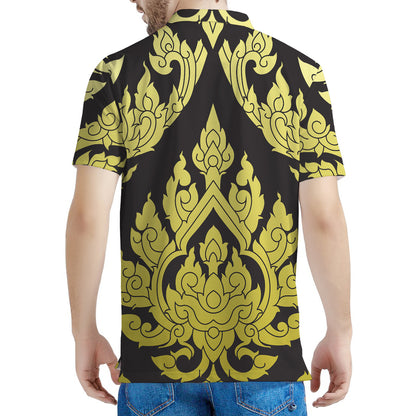 Thai Ornament Pattern Print Men's Polo Shirt