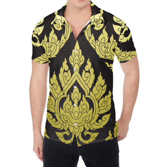 Thai Ornament Pattern Print Men's Shirt