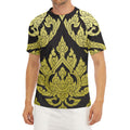 Thai Ornament Pattern Print Men's Short Sleeve Rash Guard