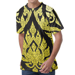 Thai Ornament Pattern Print Men's Velvet T-Shirt