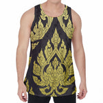 Thai Ornament Pattern Print Men's Velvet Tank Top