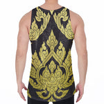 Thai Ornament Pattern Print Men's Velvet Tank Top