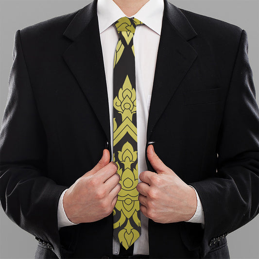Thai Ornament Pattern Print Necktie
