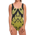 Thai Ornament Pattern Print One Piece Swimsuit