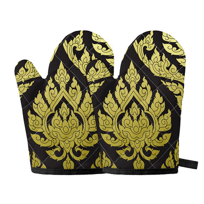 Thai Ornament Pattern Print Oven Mitts