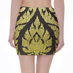 Thai Ornament Pattern Print Pencil Mini Skirt