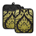 Thai Ornament Pattern Print Pot Holders With Pocket