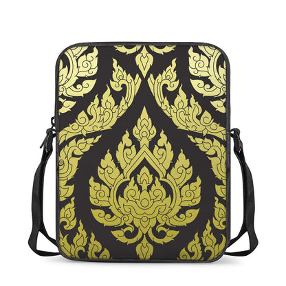 Thai Ornament Pattern Print Rectangular Crossbody Bag