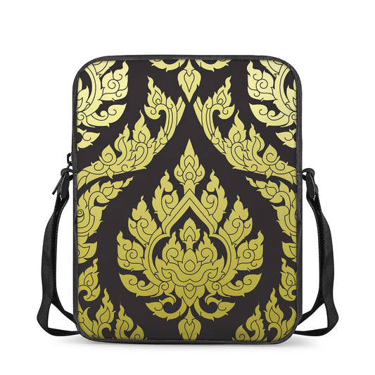 Thai Ornament Pattern Print Rectangular Crossbody Bag