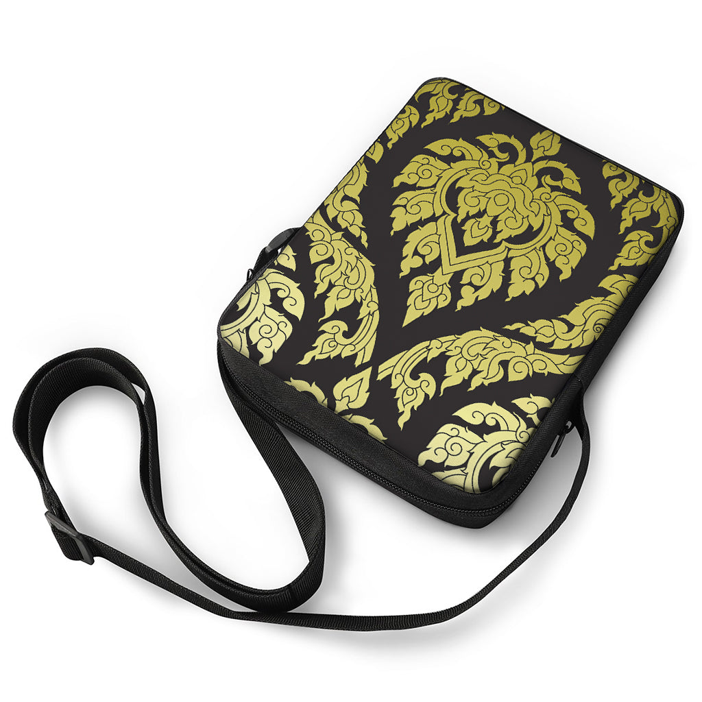 Thai Ornament Pattern Print Rectangular Crossbody Bag