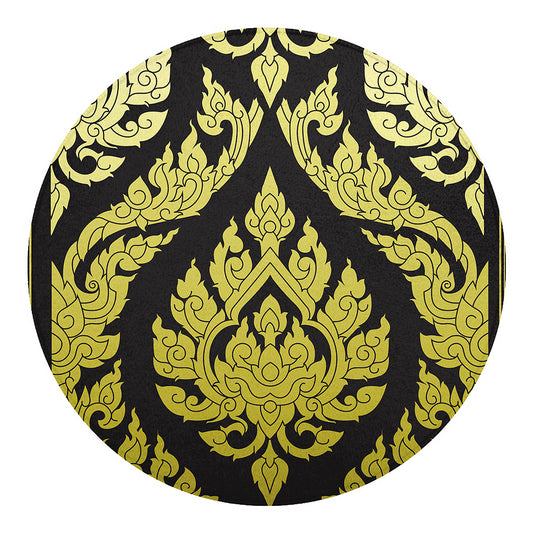 Thai Ornament Pattern Print Round Blanket