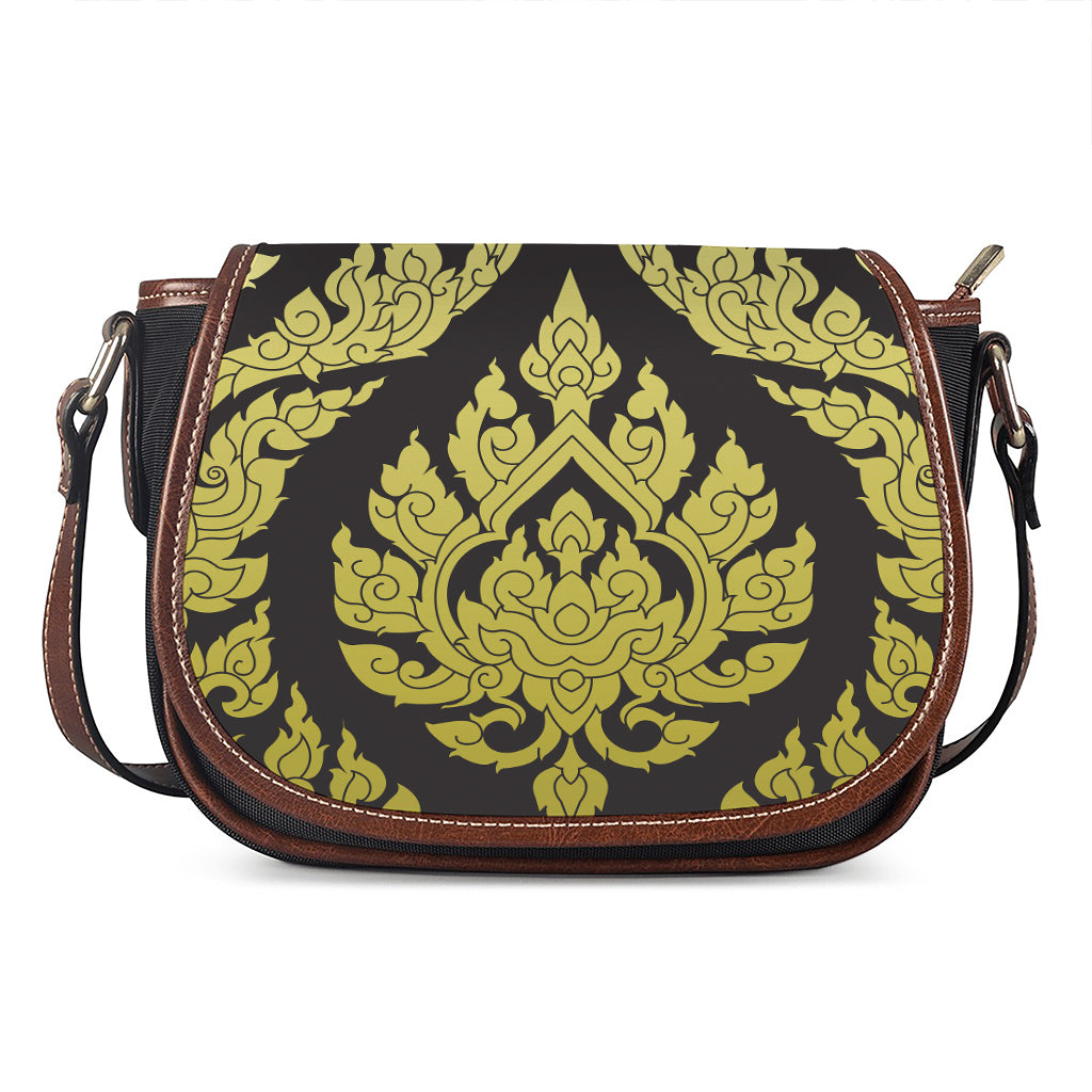 Thai Ornament Pattern Print Saddle Bag