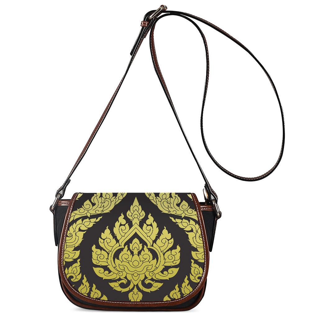 Thai Ornament Pattern Print Saddle Bag