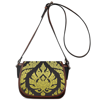 Thai Ornament Pattern Print Saddle Bag