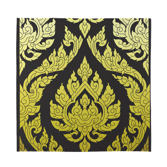 Thai Ornament Pattern Print Silk Bandana