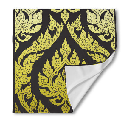 Thai Ornament Pattern Print Silk Bandana