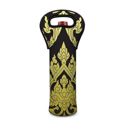 Thai Ornament Pattern Print Single Neoprene Wine Tote