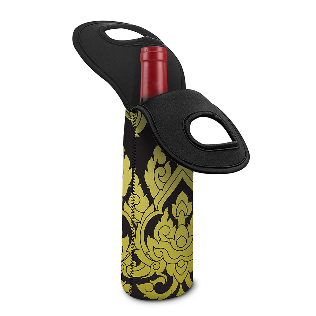 Thai Ornament Pattern Print Single Neoprene Wine Tote