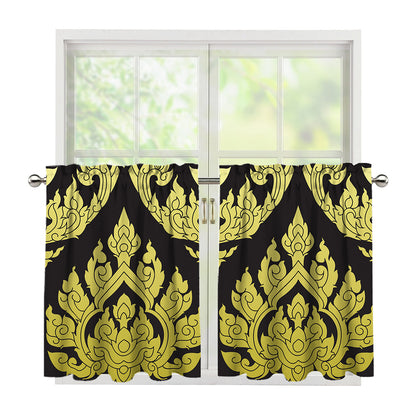 Thai Ornament Pattern Print Tier Curtains